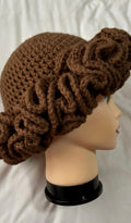 Brown ruffle hat