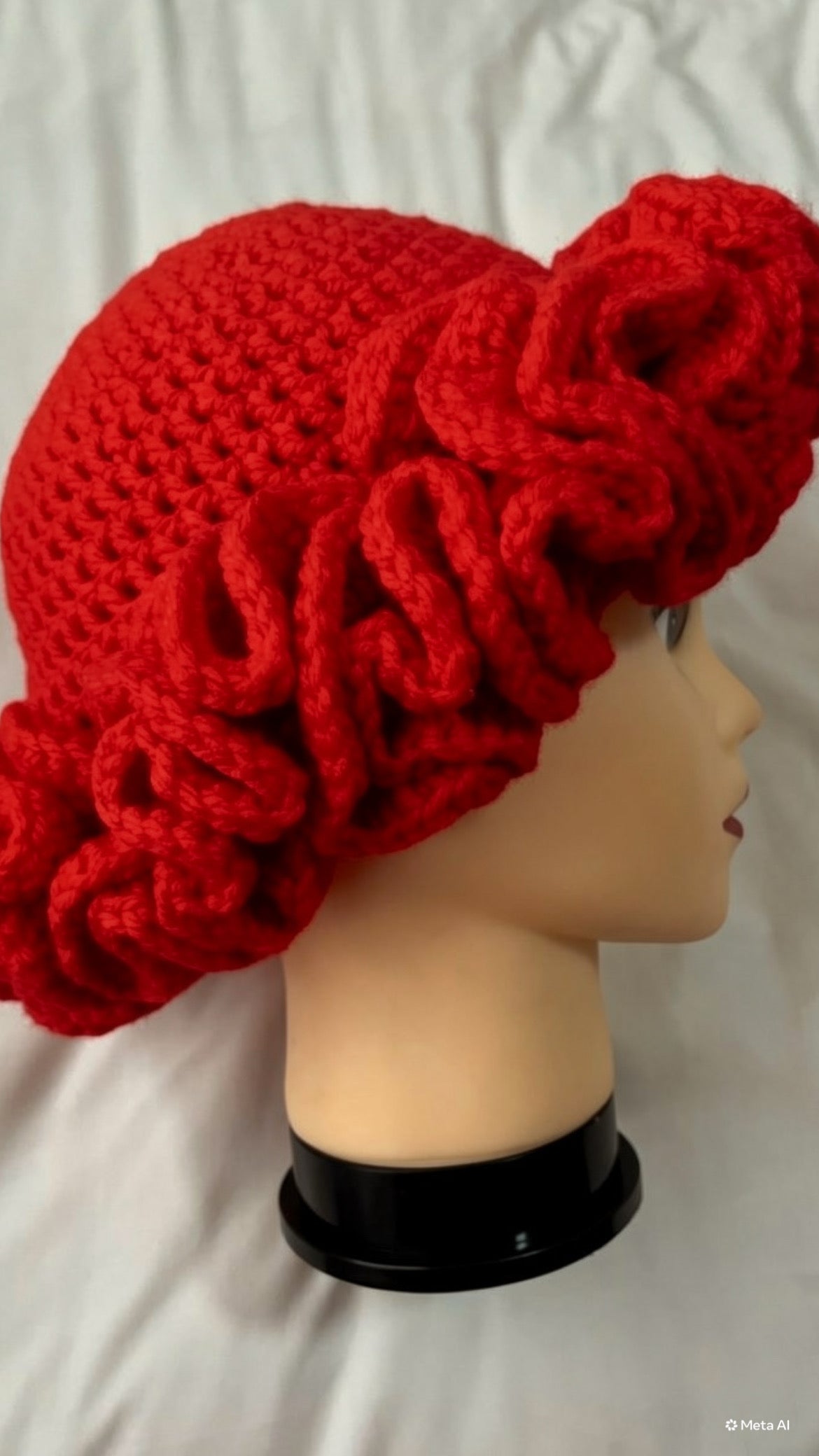 Red ruffle hat