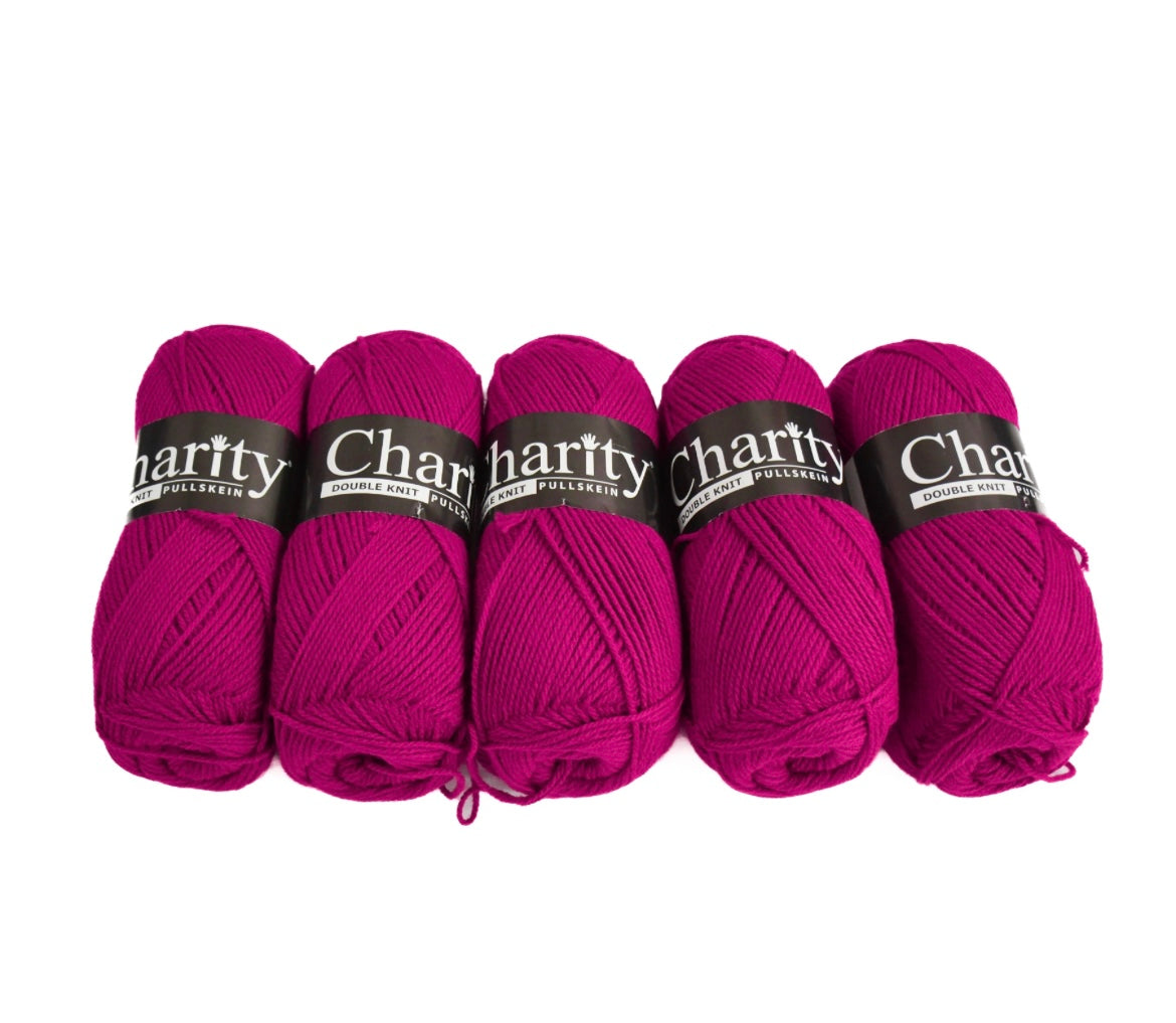 Cranberry- 5pc charity double knit yarn