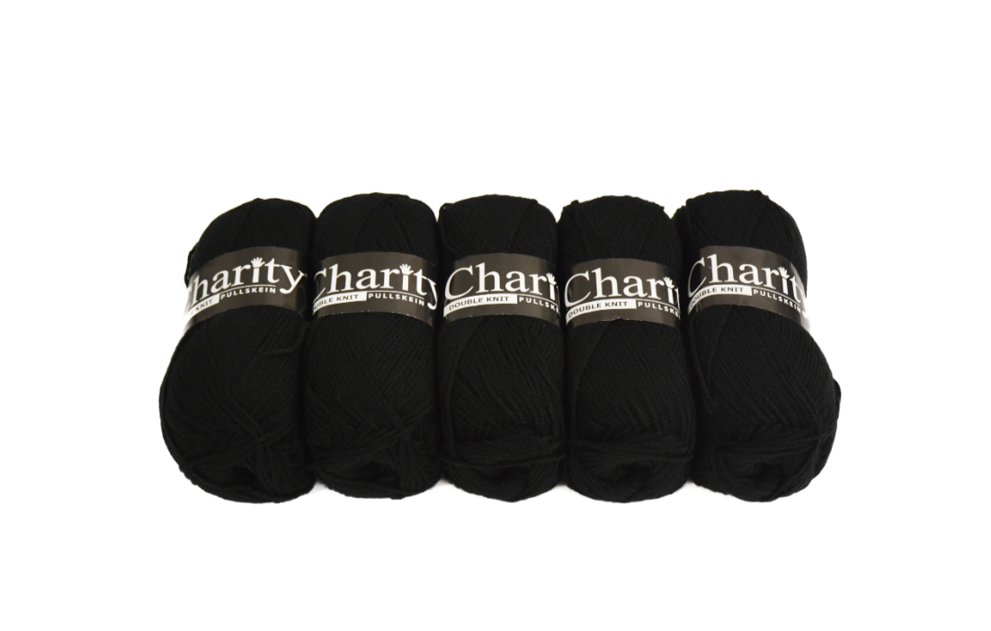 Black- 5pc charity double knit