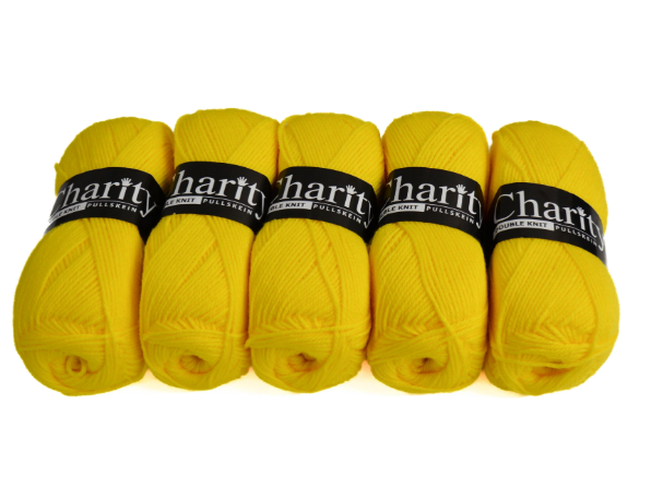 Yellow- 5pc charity double knit