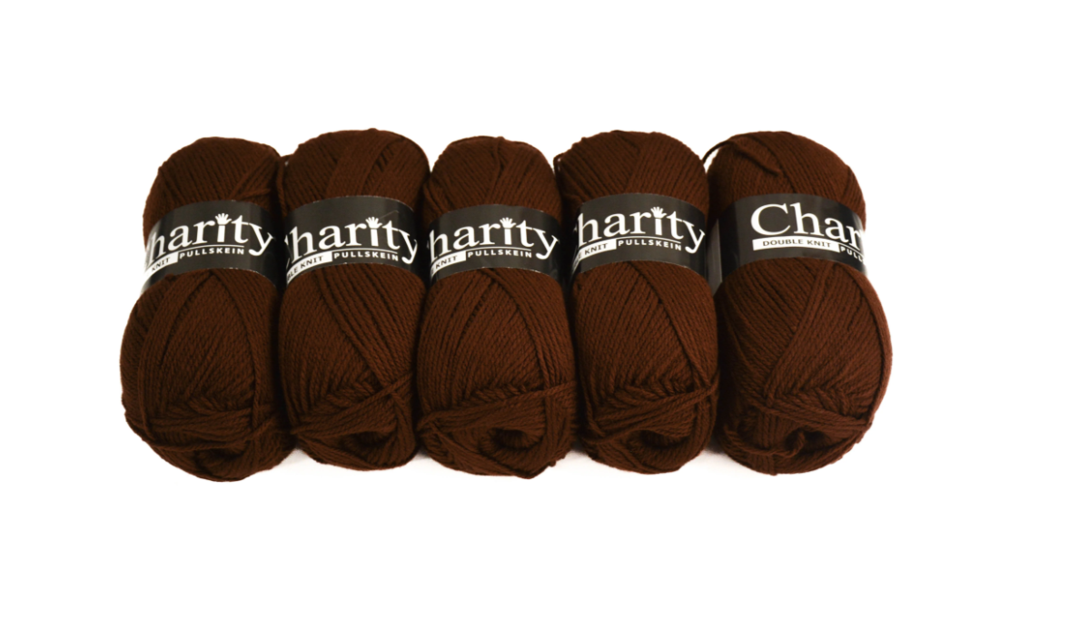 Brown- 5pc charity double knit